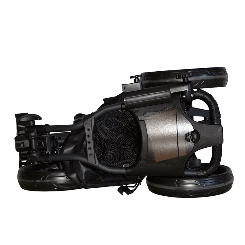 GolfRolfe 14408 Premium Golf Trolley in schwarz mit schwarzen Reifen