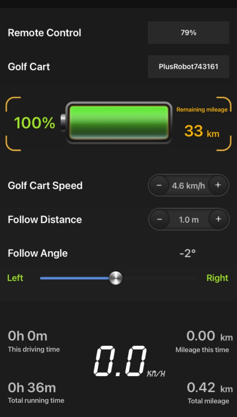 golf trolley with app